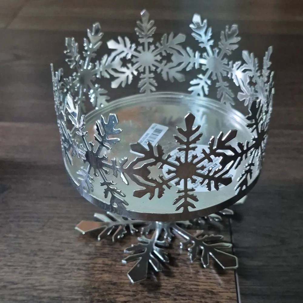 Pair of BBW 3 Wick Candle Holders, Silver And Bronze